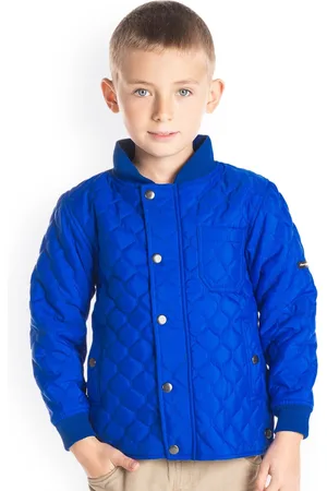 Cherry Crumble Kids Blue Printed Quilted Jacket