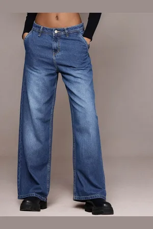 Chemistry Women Flared Low-Rise Slash Knee Light Fade Jeans