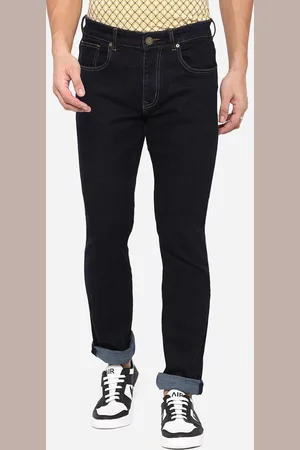 JADE BLUE Men Blue Solid Straight Fit Stretchable Jeans