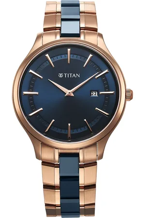 Titan Men Dial & Stainless Steel Bracelet Style Straps Analogue Watch 90142KD03