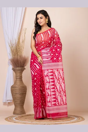 HOUSE OF ARLI Ethnic Motifs Woven Design Pure Cotton Jamdani Saree