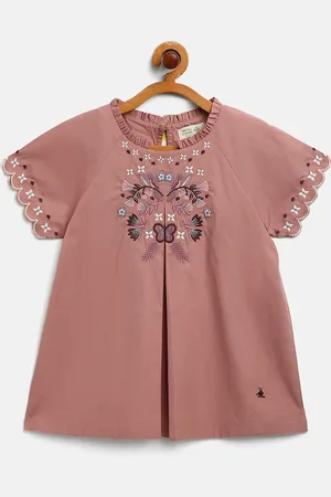 Cherry Crumble Pink Pure Cotton Embroidered Top