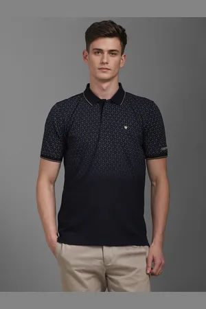 Louis Philippe Men Geometric Printed Polo Collar T-shirt