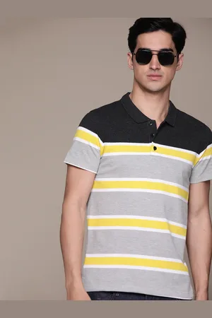 Roadster The Lifestyle Co. Striped Polo Collar T-shirt
