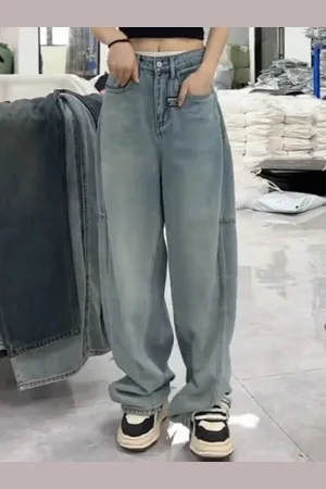 DressBerry Women Wide Leg High-Rise Light Fade Jeans