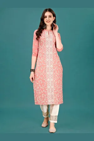 Berrylicious Floral Embroidered Pure Cotton Kurta With Trouser