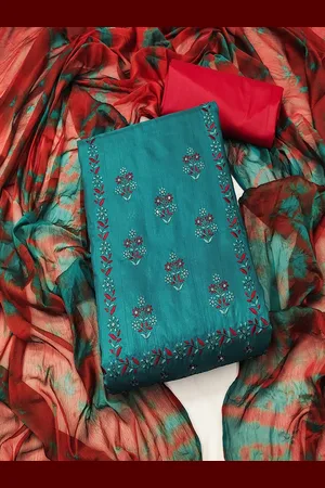 Lilots Unstitched Floral Embroidered Dress Material