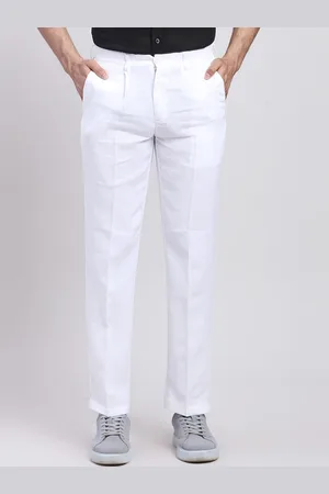 ColorPlus Men Regular Fit Mid-Rise Linen Regular Trousers