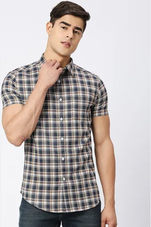 Metronaut Men Brown Tartan Checks Opaque Checked Casual Shirt