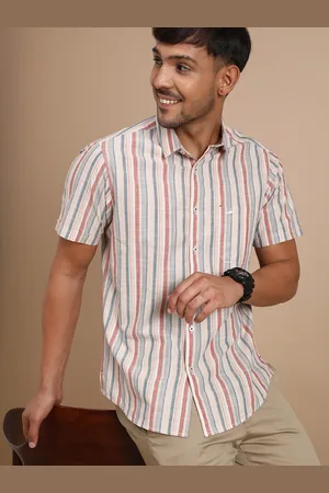 Crocodile Comfort Vertical Striped Cotton Shirt