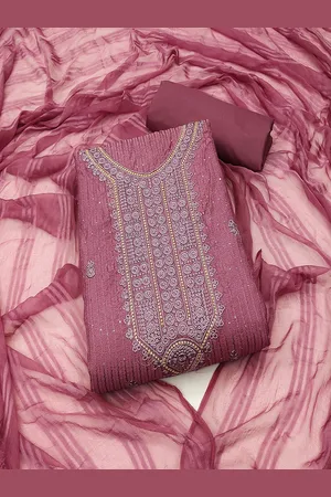Lilots Unstitched Floral Embroidered Dress Material