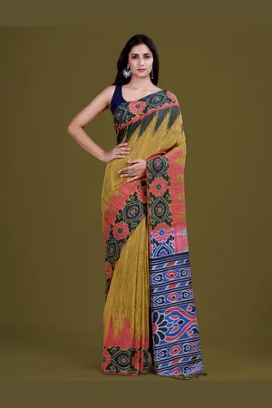 HOUSE OF ARLI Floral Woven Design Pure Cotton Saree