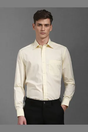 Louis Philippe Men Classic Spread Collar Solid Cotton Slim Fit Formal Shirt