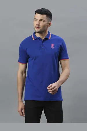 FanCode Men Solid Polo Collar Cotton T-shirt