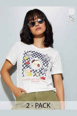 Max Collection Urb_N Women Graphic Printed T-Shirt - Pack of 2