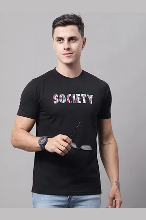 DOOR74 Men Typography Printed Cotton T-shirt