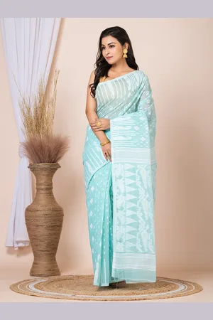 HOUSE OF ARLI Ethnic Motifs Woven Design Pure Cotton Jamdani Saree