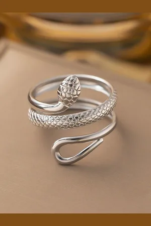 Myki Stainless Steel Silver-Plated Finger Ring