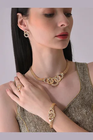 SOHI Gold-Plated & Stone Studded Jewellery Set