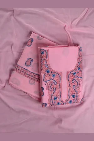 Seva Chikan Paisley Embroidered Unstitched Dress Material