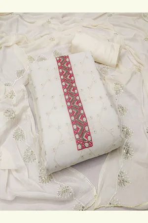 Lilots Floral Embroidered Unstitched Dress Material