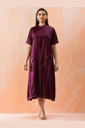 AUTUMN LANE Niharika Cotton A-Line Midi Dress