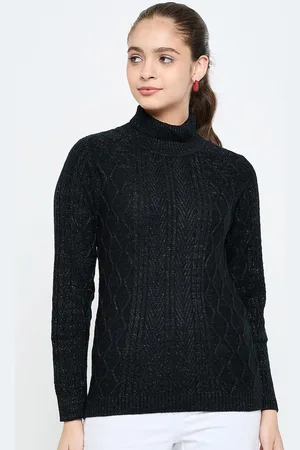 CREATIVE LINE Women Woollen Self Desgin Knitted Top