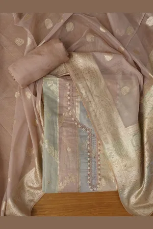 Jaipur Unstitched Woven Design Silk Blend Dress Material With Dupatta
