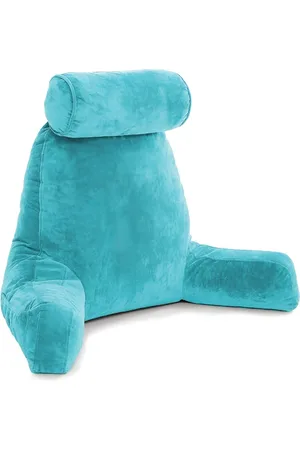 Pum Pum Turquoise Blue Fibre Filled Ultra Soft Therapedic Pillow With Detachable Bolster