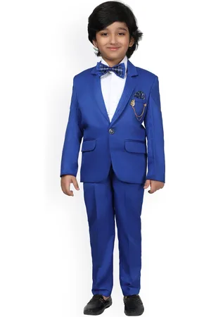 DKGF FASHION Boys Solid Single-Breasted Regular Fit 4 Piece Suits
