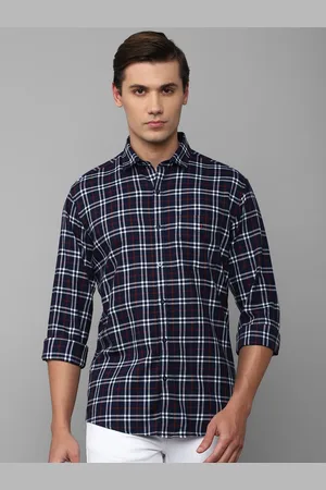 Louis Philippe Men Comfort Slim Fit Checked Cotton Casual Shirt