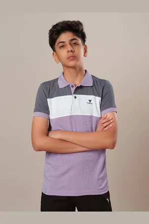 TECHNOSPORT Boys Colourblocked Polo Collar Pockets Slim Fit T-shirt