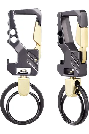 Contacts Set Of 2 Gold-Toned & Black Key chain With Bottle Opener