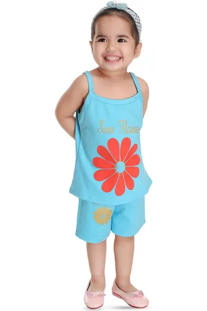 BAESD Girls Floral Printed Top With Shorts