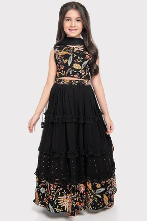 Tiny Kingdom Girls Embroidered Thread Work Ready to Wear Lehenga & Blouse With Dupatta