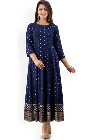 AO Services Polka Dotted Printed Sequinned Panelled Anarkali Kurta