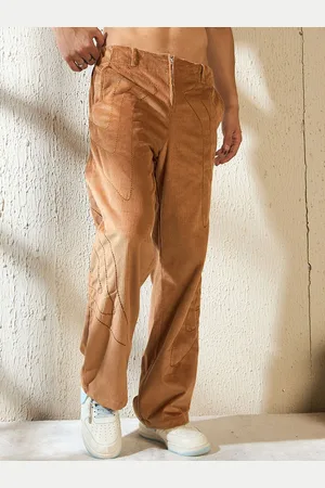 FUGAZEE Men Relaxed Straight Leg Straight Fit Corduroy Chinos Trousers