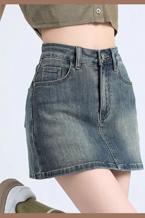 DressBerry Denim A-Line Above Knee Skirt