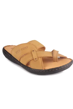 Red Chief Men Rust Leather Comfort Sandals
