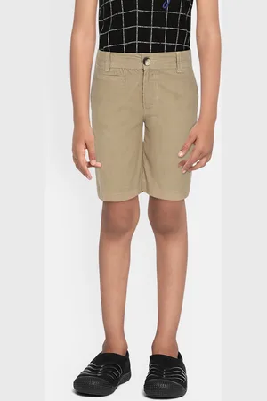 Cherry Crumble Boys Khaki Solid Corduroy Regular Shorts