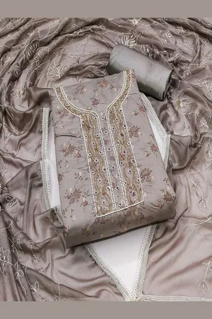Lilots Floral Printed Beads and Stones Jacquard Unstitched Dress Material