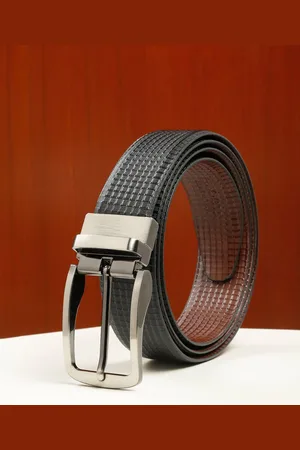 Teakwood Leathers Men Textured Leather Reversible Formal Belt
