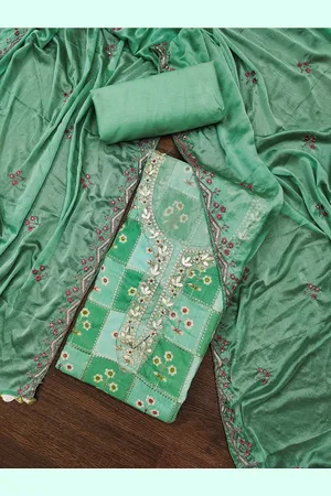 Lilots Floral Printed Beads & Stones Unstitched Dress Material