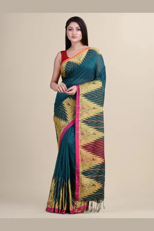 HOUSE OF ARLI Woven Design Zari Pure Cotton Saree with Tassels