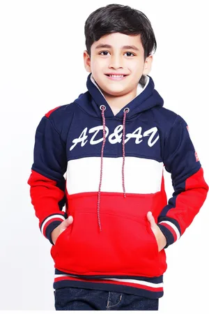 BAESD Boys Colourblocked Hooded Pullover Sweatshirt