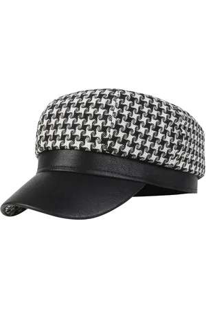 iSWEVEN Unisex Checked Cotton Ascot Cap