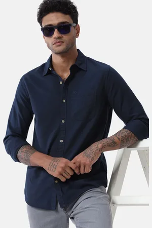 WROGN Men Custom Spread Collar Solid Cotton Casual Shirt