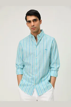 Andamen Premium Striped Button Down Collar Opaque Cotton Casual Shirt