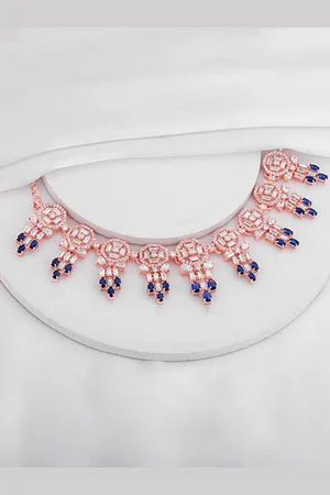 GIVA Silver Rose Gold-Plated Necklace