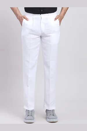 ColorPlus Men Regular Fit Mid-Rise Linen Regular Trousers